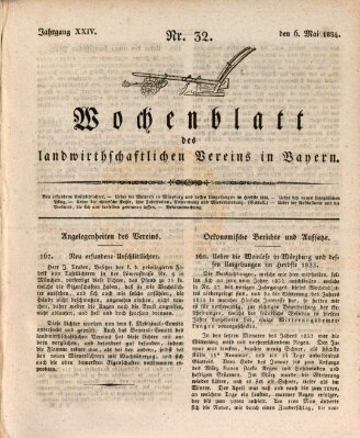 Wochenblatt des Landwirtschaftlichen Vereins in Bayern Dienstag 6. Mai 1834