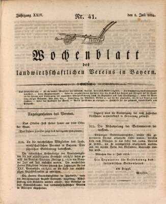 Wochenblatt des Landwirtschaftlichen Vereins in Bayern Dienstag 8. Juli 1834