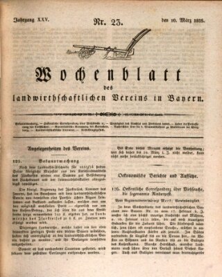 Wochenblatt des Landwirtschaftlichen Vereins in Bayern Dienstag 10. März 1835