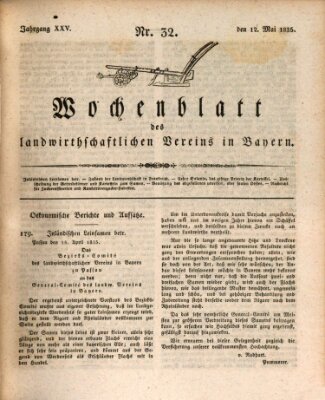 Wochenblatt des Landwirtschaftlichen Vereins in Bayern Dienstag 12. Mai 1835