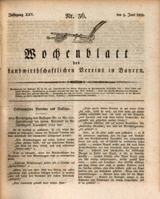 Wochenblatt des Landwirtschaftlichen Vereins in Bayern Dienstag 9. Juni 1835