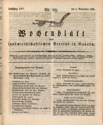 Wochenblatt des Landwirtschaftlichen Vereins in Bayern Dienstag 8. September 1835