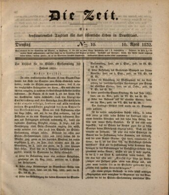 Die Zeit Dienstag 10. April 1832