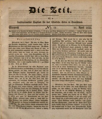 Die Zeit Mittwoch 11. April 1832