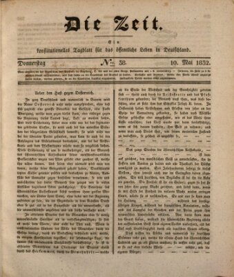 Die Zeit Donnerstag 10. Mai 1832