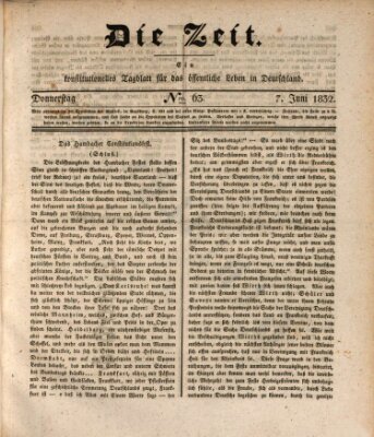 Die Zeit Donnerstag 7. Juni 1832