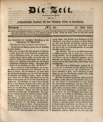 Die Zeit Mittwoch 27. Juni 1832