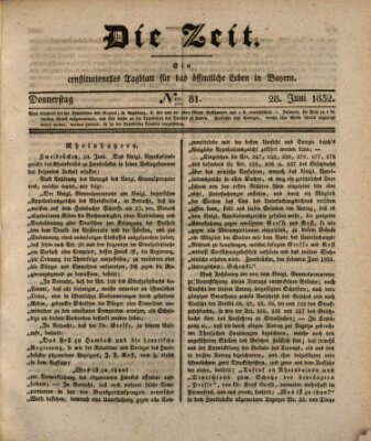 Die Zeit Donnerstag 28. Juni 1832