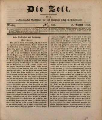 Die Zeit Montag 13. August 1832