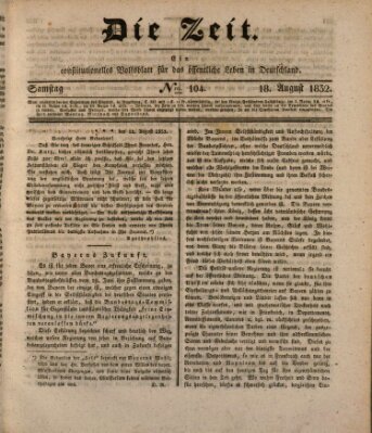 Die Zeit Samstag 18. August 1832