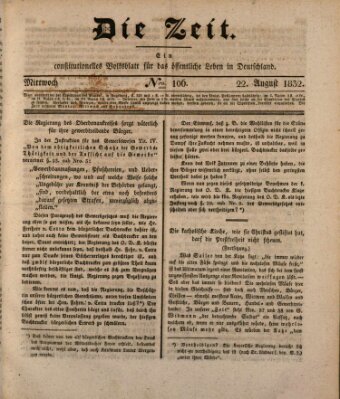 Die Zeit Mittwoch 22. August 1832