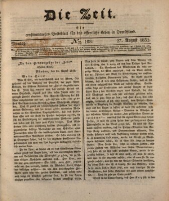 Die Zeit Montag 27. August 1832