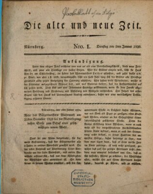 Die alte und neue Zeit Dienstag 5. Januar 1830