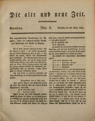 Die alte und neue Zeit Dienstag 20. September 1831