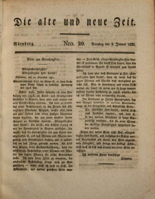 Die alte und neue Zeit Dienstag 3. Januar 1832