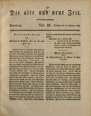 Die alte und neue Zeit Dienstag 10. Januar 1832