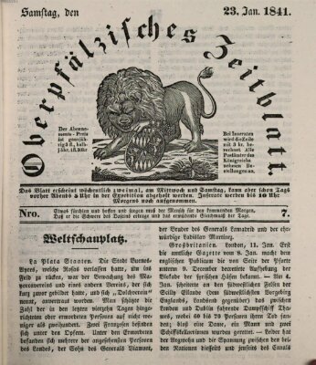 Oberpfälzisches Zeitblatt (Amberger Tagblatt) Samstag 23. Januar 1841