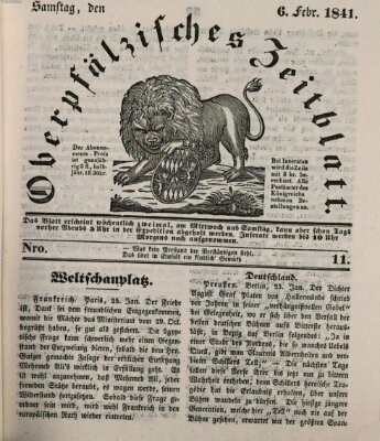 Oberpfälzisches Zeitblatt (Amberger Tagblatt) Samstag 6. Februar 1841