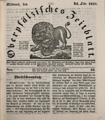 Oberpfälzisches Zeitblatt (Amberger Tagblatt) Mittwoch 24. Februar 1841