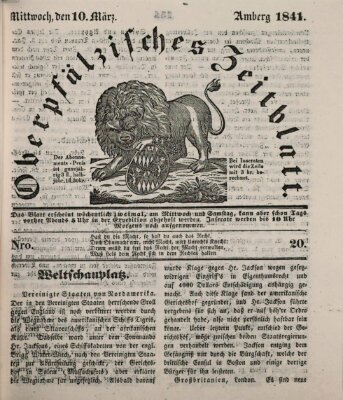 Oberpfälzisches Zeitblatt (Amberger Tagblatt) Mittwoch 10. März 1841