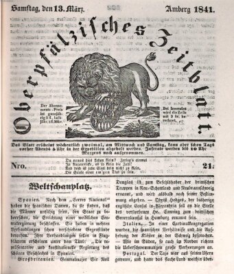 Oberpfälzisches Zeitblatt (Amberger Tagblatt) Samstag 13. März 1841