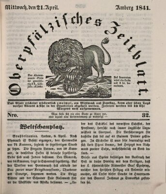 Oberpfälzisches Zeitblatt (Amberger Tagblatt) Mittwoch 21. April 1841