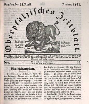Oberpfälzisches Zeitblatt (Amberger Tagblatt) Samstag 24. April 1841