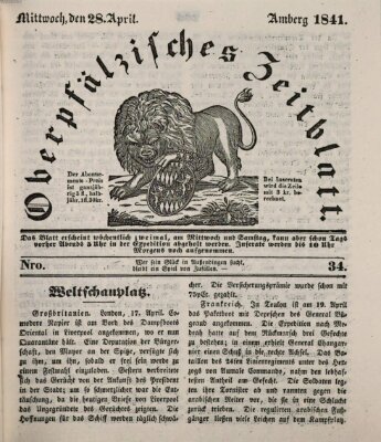 Oberpfälzisches Zeitblatt (Amberger Tagblatt) Mittwoch 28. April 1841