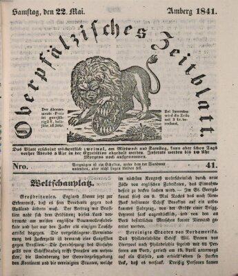 Oberpfälzisches Zeitblatt (Amberger Tagblatt) Samstag 22. Mai 1841