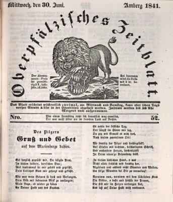 Oberpfälzisches Zeitblatt (Amberger Tagblatt) Mittwoch 30. Juni 1841