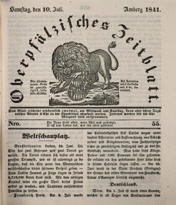 Oberpfälzisches Zeitblatt (Amberger Tagblatt) Samstag 10. Juli 1841