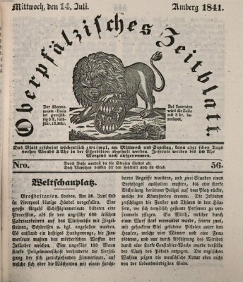 Oberpfälzisches Zeitblatt (Amberger Tagblatt) Mittwoch 14. Juli 1841