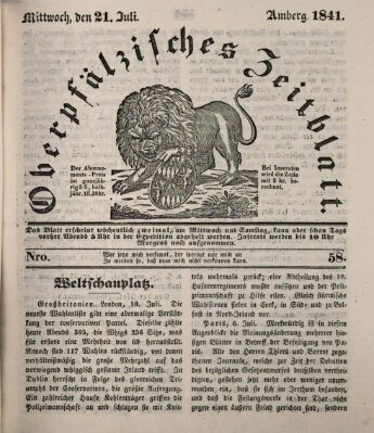 Oberpfälzisches Zeitblatt (Amberger Tagblatt) Mittwoch 21. Juli 1841