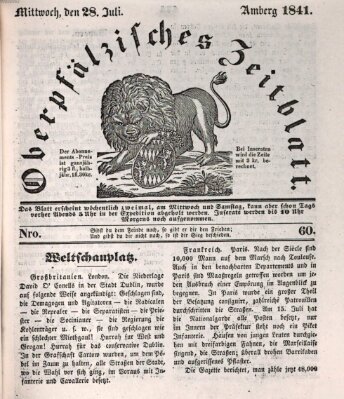 Oberpfälzisches Zeitblatt (Amberger Tagblatt) Mittwoch 28. Juli 1841