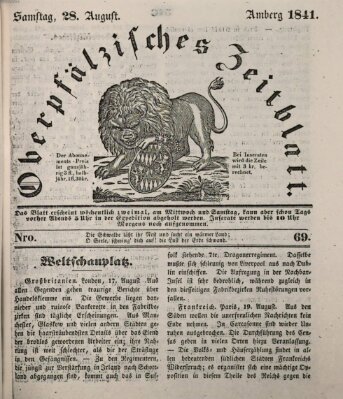 Oberpfälzisches Zeitblatt (Amberger Tagblatt) Samstag 28. August 1841