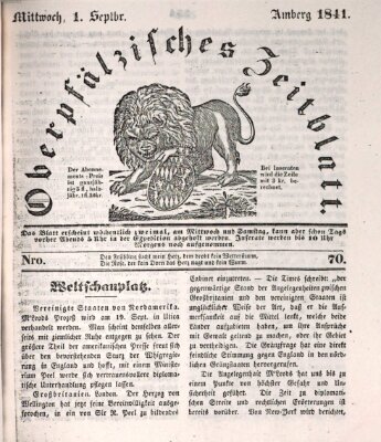 Oberpfälzisches Zeitblatt (Amberger Tagblatt) Mittwoch 1. September 1841