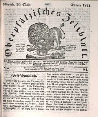 Oberpfälzisches Zeitblatt (Amberger Tagblatt) Mittwoch 20. Oktober 1841