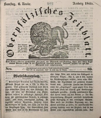 Oberpfälzisches Zeitblatt (Amberger Tagblatt) Samstag 6. November 1841