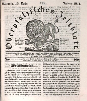 Oberpfälzisches Zeitblatt (Amberger Tagblatt) Mittwoch 15. Dezember 1841