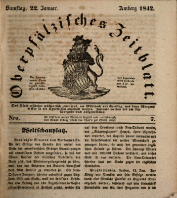 Oberpfälzisches Zeitblatt (Amberger Tagblatt) Samstag 22. Januar 1842