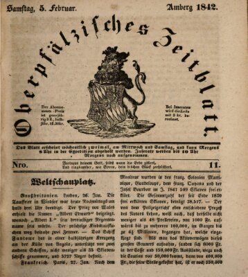 Oberpfälzisches Zeitblatt (Amberger Tagblatt) Samstag 5. Februar 1842