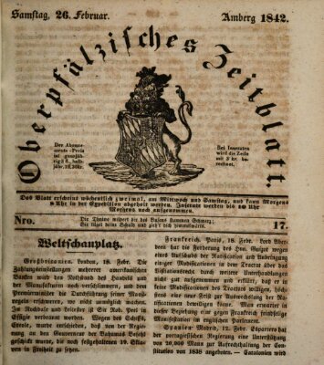 Oberpfälzisches Zeitblatt (Amberger Tagblatt) Samstag 26. Februar 1842