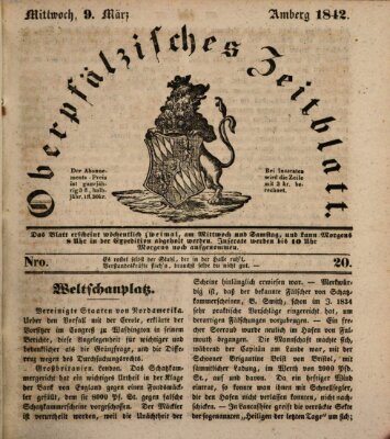 Oberpfälzisches Zeitblatt (Amberger Tagblatt) Mittwoch 9. März 1842