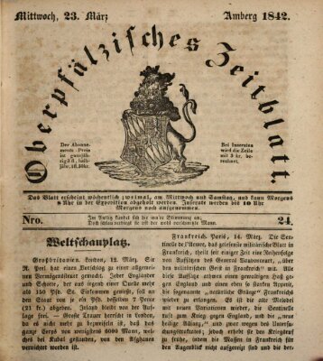 Oberpfälzisches Zeitblatt (Amberger Tagblatt) Mittwoch 23. März 1842