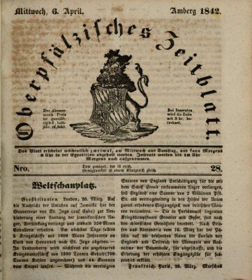 Oberpfälzisches Zeitblatt (Amberger Tagblatt) Mittwoch 6. April 1842