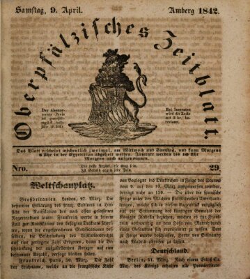 Oberpfälzisches Zeitblatt (Amberger Tagblatt) Samstag 9. April 1842