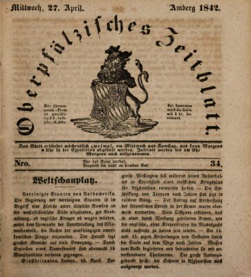 Oberpfälzisches Zeitblatt (Amberger Tagblatt) Mittwoch 27. April 1842