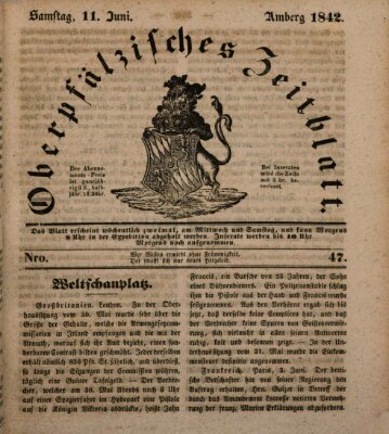 Oberpfälzisches Zeitblatt (Amberger Tagblatt) Samstag 11. Juni 1842