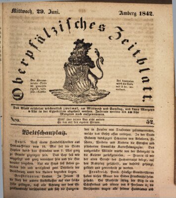 Oberpfälzisches Zeitblatt (Amberger Tagblatt) Mittwoch 29. Juni 1842