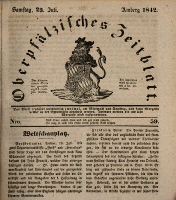 Oberpfälzisches Zeitblatt (Amberger Tagblatt) Samstag 23. Juli 1842